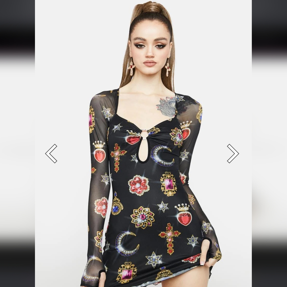 Horoscopez you're a gem mesh dress